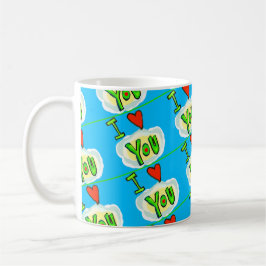 Caneca De Café Vida Colorida Apaixonada por Corações Mug de Café