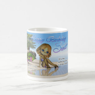 Caneca De Café Vida da praia da coleção da torta de Cutie da ir
