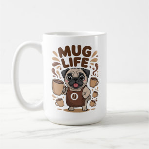 Caneca De Café Vida de Caneca, Pug Engraçado Amante de Café Baris