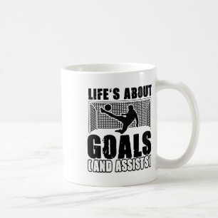 Caneca De Café Vida de jogador de futebol é sobre gols e é engraç