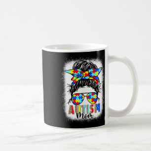 Caneca De Café Vida de Mãe Autista Coque Desgrenhado Descolorido