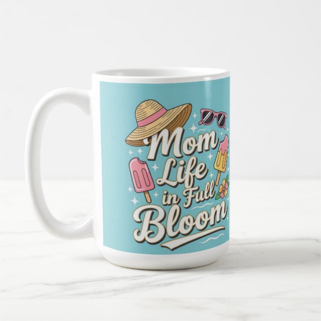 Caneca De Café Vida de mãe em plena floração chic verão (Esquerda)