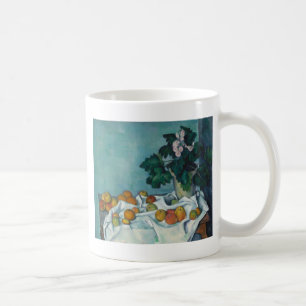 Caneca De Café Vida de Paul Cezanne   ainda com maçãs e um pote