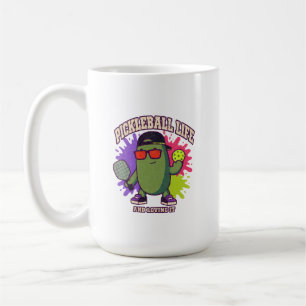 Caneca De Café Vida de Pickleball Personagem Pepino Humor Esporti