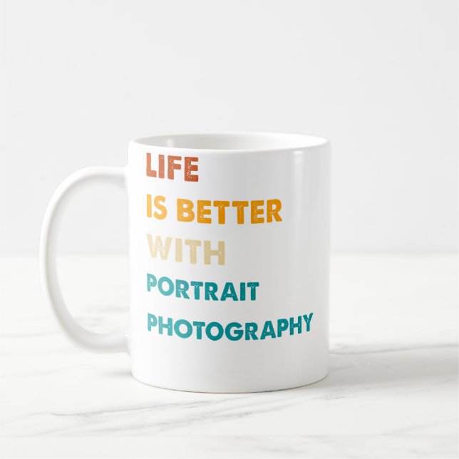 Caneca De Café Vida Divertida É Melhor Com Fotografia De Retrato (Esquerda)