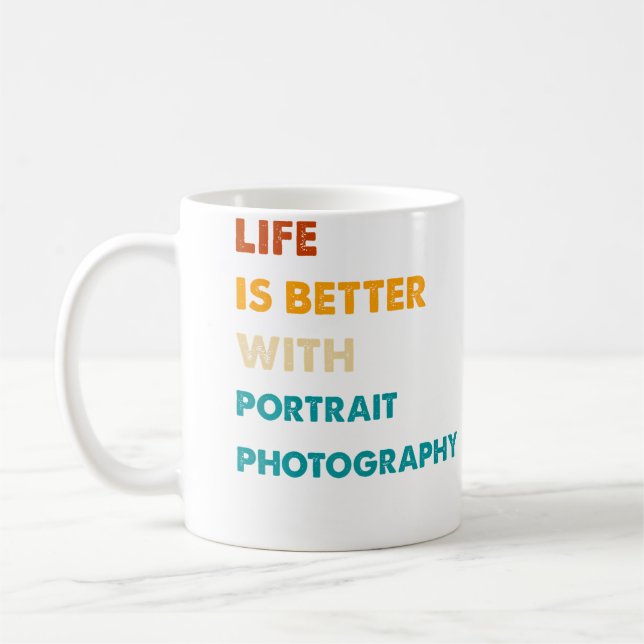 Caneca De Café Vida Divertida É Melhor Com Fotografia De Retrato (Esquerda)