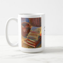 Caneca De Café Vida estática com pintura de livros