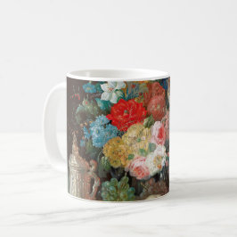 Caneca De Café Vida Estática Doméstica: Flores e Frutas