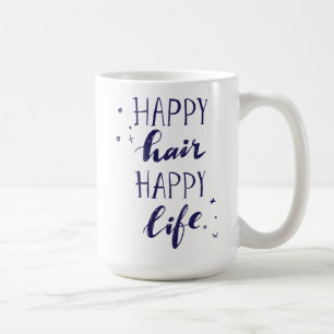 Caneca De Café Vida feliz do cabelo feliz
