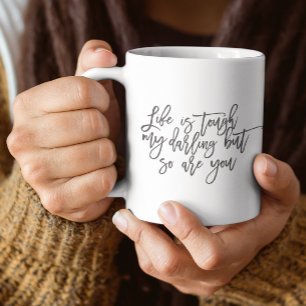 Caneca De Café Vida Inspiradora citação moderna saúde mental