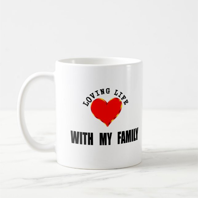 Caneca De Café Vida Loving com minha família (Esquerda)