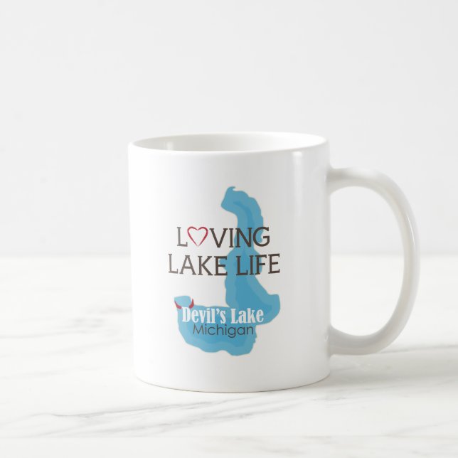Caneca De Café Vida Loving do lago, o lago devil, Michigan (Direita)
