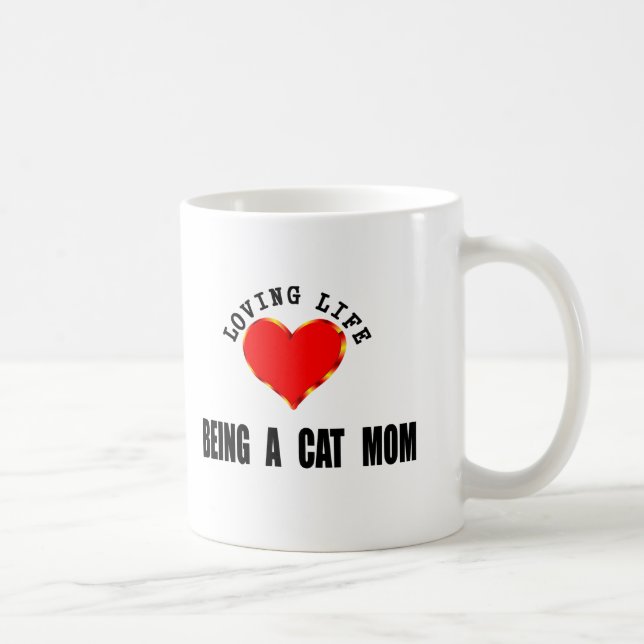 Caneca De Café Vida Loving que é uma mamã do gato (Direita)