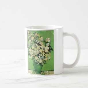 Caneca De Café Vida morta - Rosas Rosa num Vaso Vincent e Gogh,