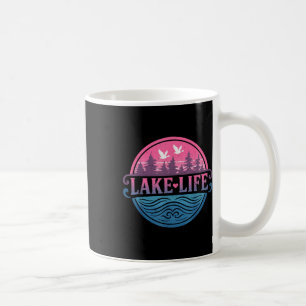Caneca De Café Vida no Lago Modo Lago Barco Vida Cabana Verão Lag