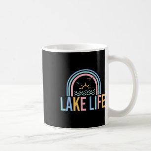 Caneca De Café Vida no Lago Pescador Retro Groovy Pesca Amantes d