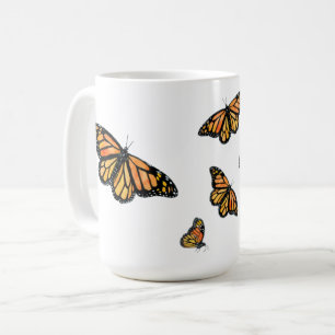 Caneca De Café Vida selvagem da borboleta-monarca-laranja