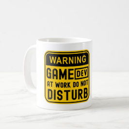 CANECA DE CAFÉ VÍDEO DE JOGO DE ALERTA NO TRABALHO NÃO PERTURBAR