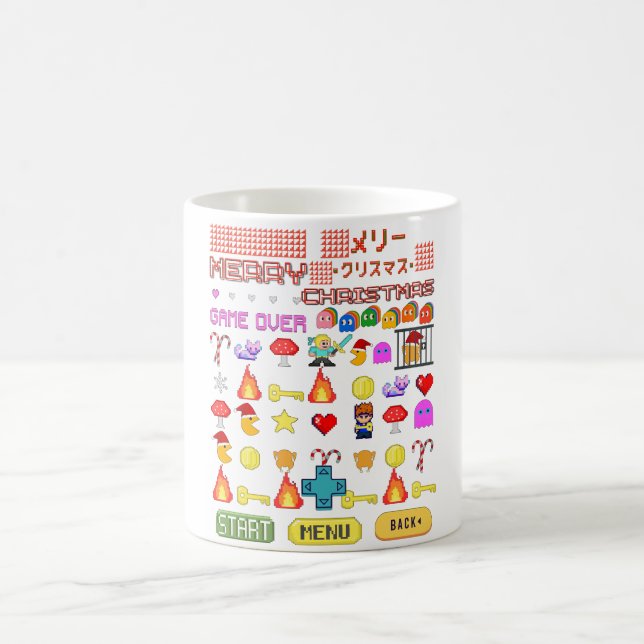 Caneca De Café Vídeo de natal de Natal de férias da Mikitiez cute (Centro)