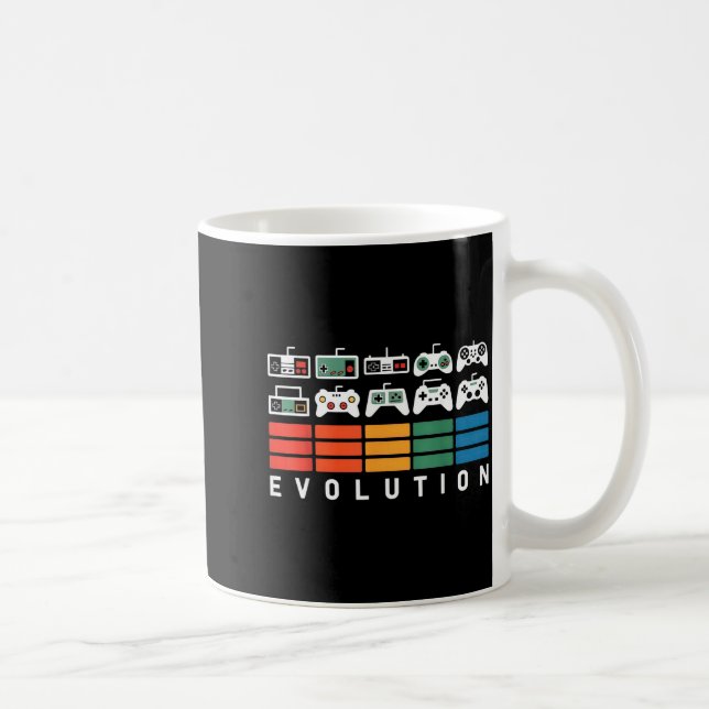 Caneca De Café Video Game Controller Evolution 80s 90s Retro Gami (Direita)