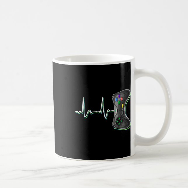 Caneca De Café Video Gamer Heartbeat Video Game Controller Gift K (Direita)