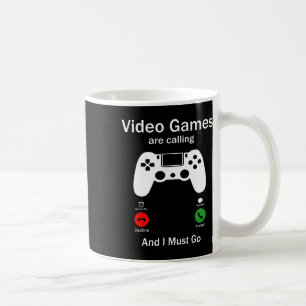 Caneca De Café Videos games Estão Ligando E Eu Tenho Que Ir Engra