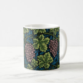 Caneca De Café Vides com cachos de uvas rosadas