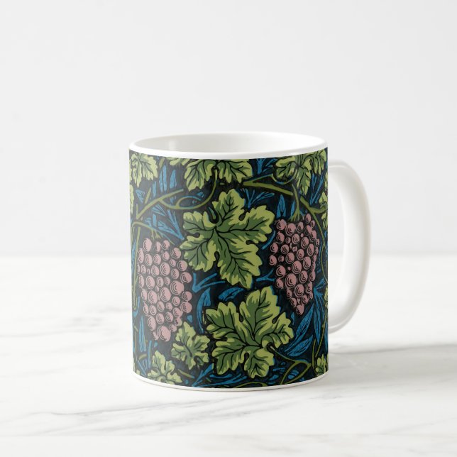 Caneca De Café Vides com cachos de uvas rosadas (Frente Esquerda)