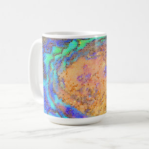 Caneca De Café Vidro Abalone Shell Abstrato Mosaico