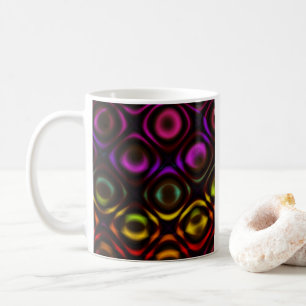 Caneca De Café Vidro Arte Fractal Arco-Íris