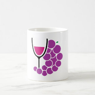Caneca De Café Vidro E Uvas