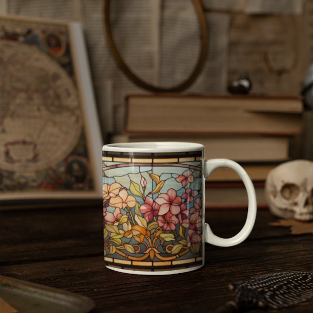 Caneca De Café Vidro Estido - Arte versão 9 (Stained Glass Art version 9 Mug
)