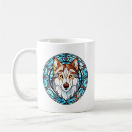 Caneca De Café Vidro Estreito Cachorro Siberiano Husky