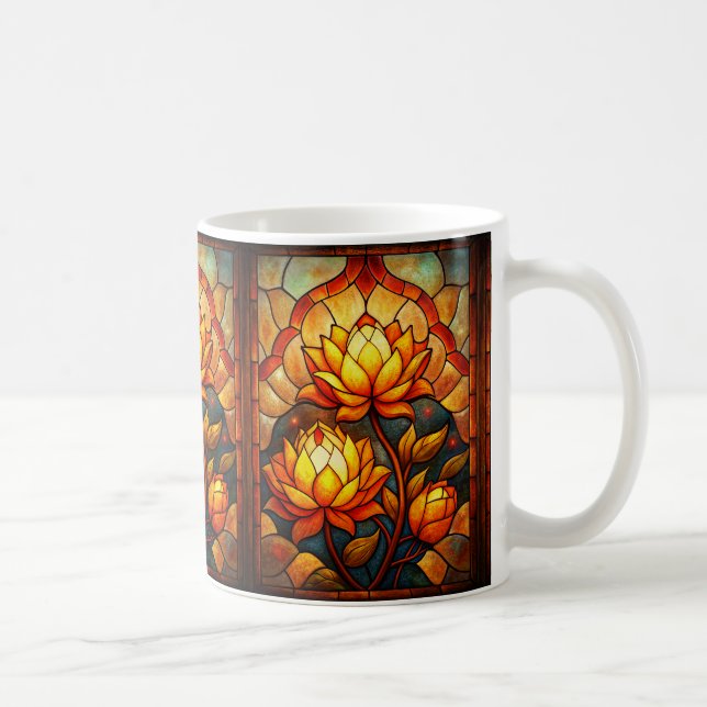 Caneca De Café Vidro Floral De Café (Direita)