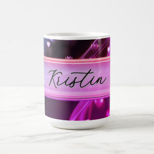 Caneca De Café Vidro Girl Power Nome Personalizado   Café Persona