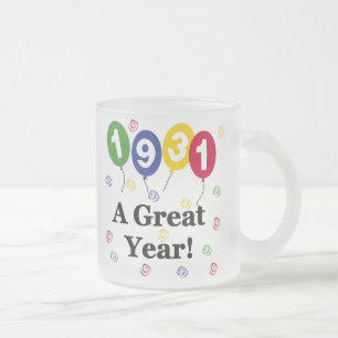 Caneca De Café Vidro Jateado 1931 um aniversário do grande ano