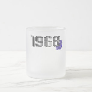 Caneca De Café Vidro Jateado 1968 Hippie Peace Sign Flower Power Purple