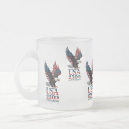 Caneca De Café Vidro Jateado 250º Aniversário dos EUA