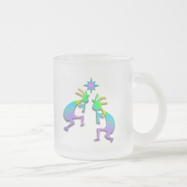 Caneca De Café Vidro Jateado 2 Kokopelli #36 (Direita)