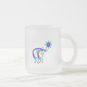 Caneca De Café Vidro Jateado 2 Kokopelli #62