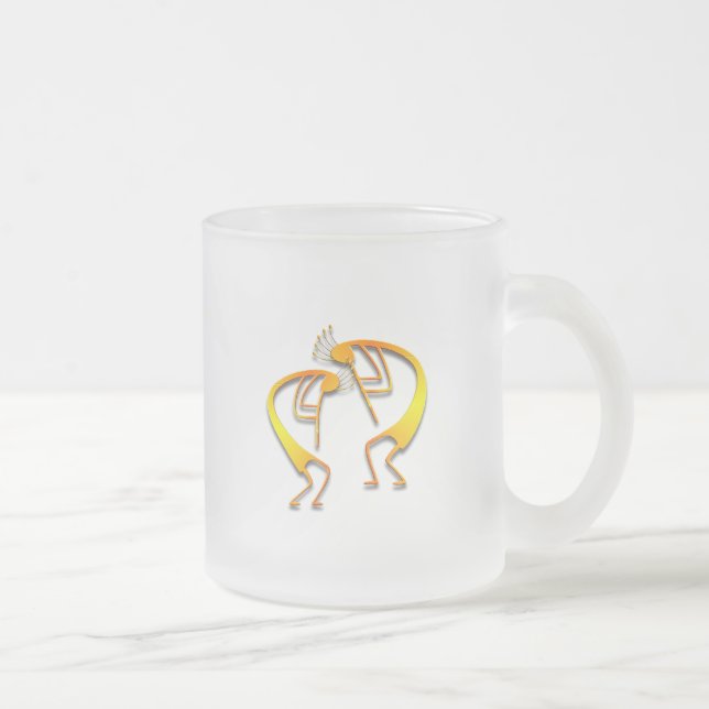 Caneca De Café Vidro Jateado 2 Kokopelli #65 (Direita)