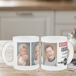 Caneca De Café Vidro Jateado 3 foto amo você vovô vermelho