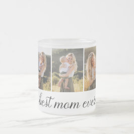 Caneca De Café Vidro Jateado 3 Fotocolagem Melhor Mãe De Todos