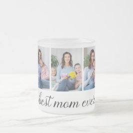 Caneca De Café Vidro Jateado 3 Fotocolagem Melhor Mãe De Todos