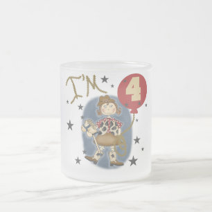 Caneca De Café Vidro Jateado 4ª Camisetas de aniversário e presentes