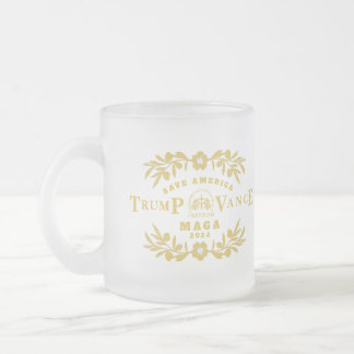 Caneca De Café Vidro Jateado 47 Trump J. D. Vance 2024