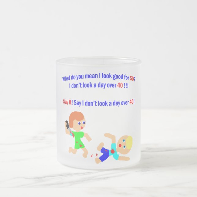 Caneca De Café Vidro Jateado 50 não um dia sobre 40 (Centro)