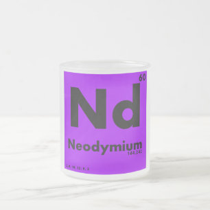 Caneca De Café Vidro Jateado 60 mesa do neodímio   de elementos periódica