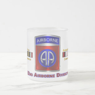 Caneca De Café Vidro Jateado 82.a Divisão de Transportes Aéreos Iraque e Afegan