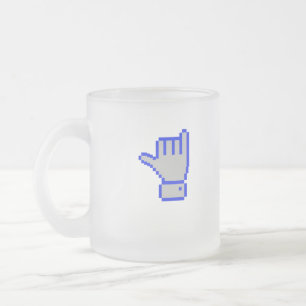 Caneca De Café Vidro Jateado 8 bits cara